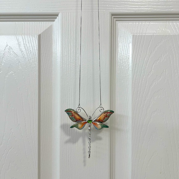 Franz Porcelain Dragonfly Necklace — Hand-painted, Statement Piece! - Picture 3 of 9